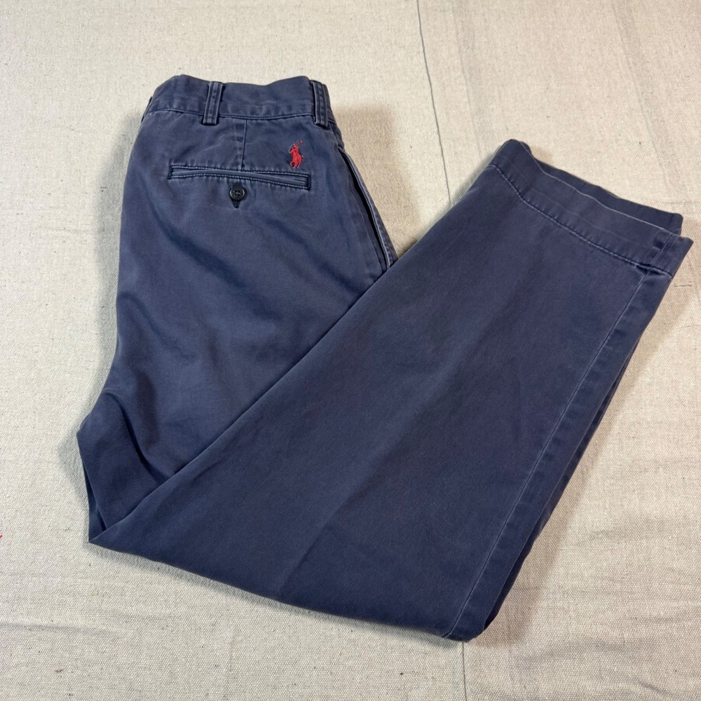 Polo by Ralph Lauren Navy Chino Pants with Red Polo Logo